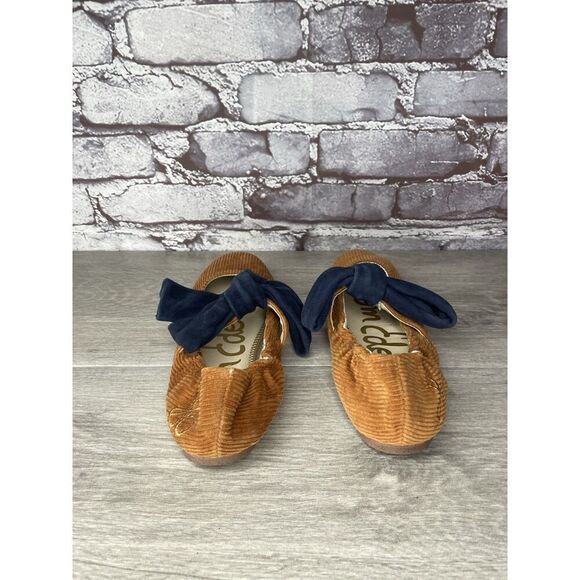 Sam Edelman Felicity Mustard Navy Bow Ballet Flats Shoes Big Kids Sz 3M US/34EU - Picture 5 of 16